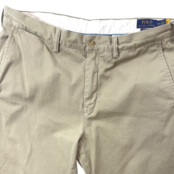 Polo Ralph Lauren Chino Pants Mens 36 x 32 Khaki Cotton Casual Pony Classic Fit - Picture 2 of 10